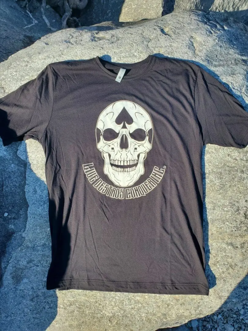 A t-shirt with a skull on it.